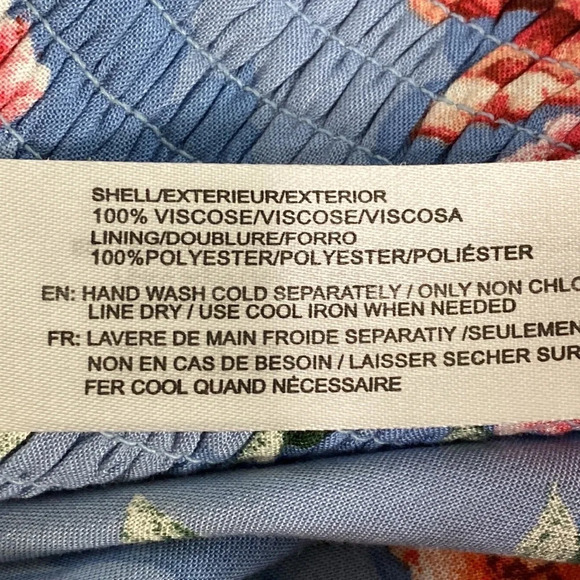 Band Of Gypsies Blue Red Bohemian Floral Square Neck Romantic Maxi Dress Size S - Picture 8 of 8